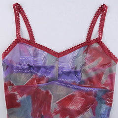 Mesh Fairy Lavender Crop Cami Top