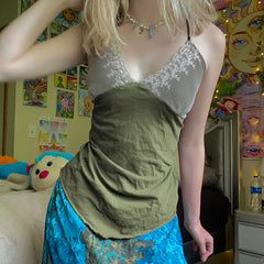 Lace Floral Y2K Crop Top