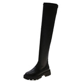 Square Heel Over The Knee Long Boots