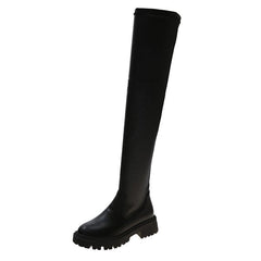 Square Heel Over The Knee Long Boots
