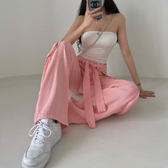 Vintage Buttoned Straight Leg Cargo Jeans