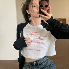 Vintage Raglan Sleeve Crop Top