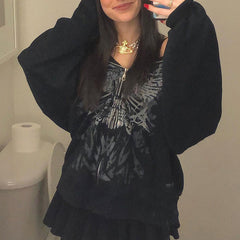 Front Zip Printed Hoodie