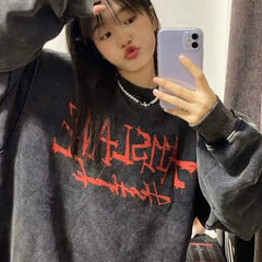 Emo Gothic Print Sweatshirt