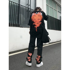 Heart Print Boyfriend Jeans