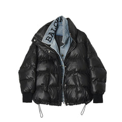 Loose Denim Stitching Padded Jacket