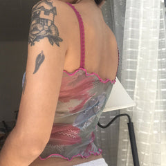 Mesh Fairy Lavender Crop Cami Top