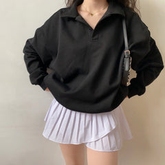 Oversized Polo Neck Sweatshirt