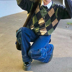 Pocket Detail Vintage Straight Leg Jeans