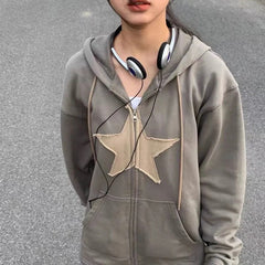 Star Couple Army Green Hoodie
