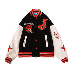 Street Embroidery Varsity Jacket