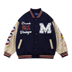 Street Embroidery Letters Varsity Jacket