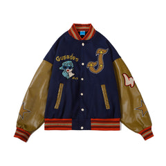 Street Embroidery Varsity Jacket