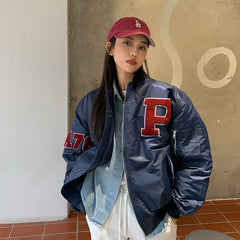 Vintage Embroidery Bomber Baseball Jacket