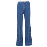 Pocket Detail Vintage Straight Leg Jeans