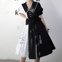 Bamboo Bow Black Hanfu Dress