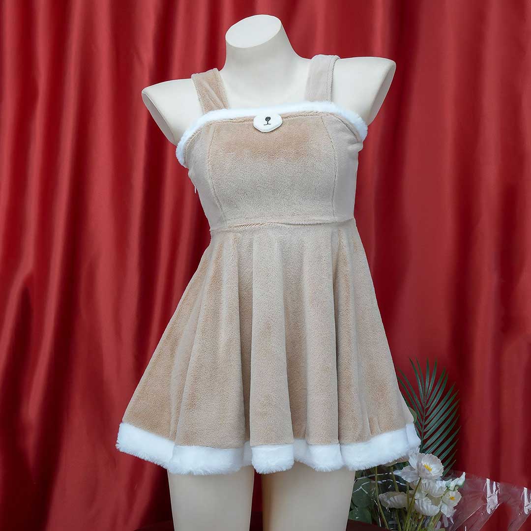 Plush Bow Bear Maid Dress