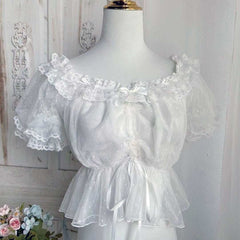 Lace Bow Flower Shirt