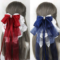 Lace Flower Bow Hair Pin