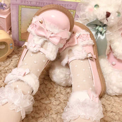 Cute Rabbit Bow Warm Shoes