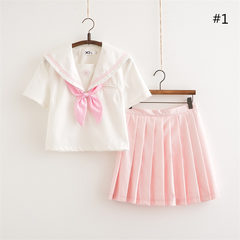 Pink JK Uniform Students Skirts Set