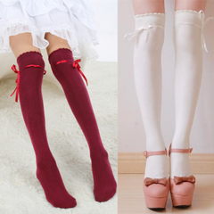 Cute sweet lace bowknot stockings