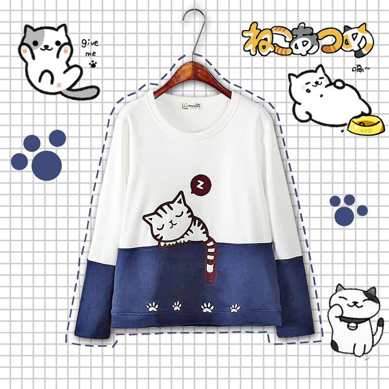 Cute Cat Fleece Pullover