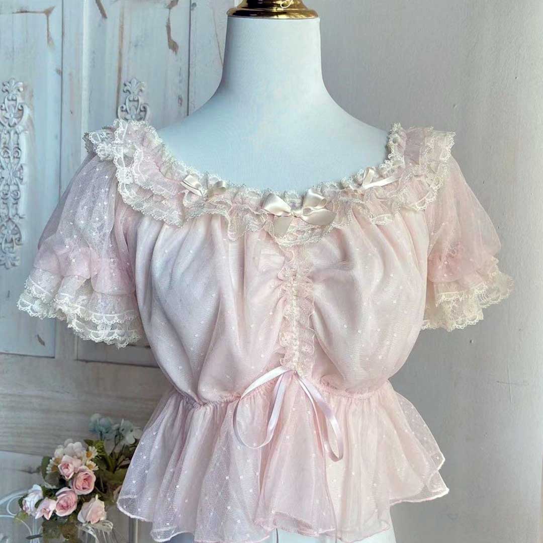Lace Bow Flower Shirt
