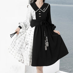 Bamboo Bow Black Hanfu Dress