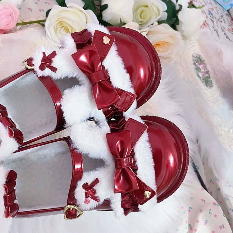 Cute Rabbit Bow Warm Shoes