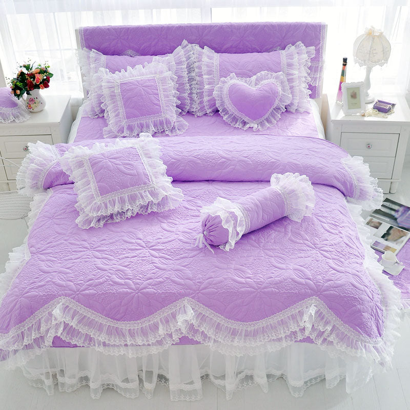 4 Piece Lace Flower Bed Sheet Set