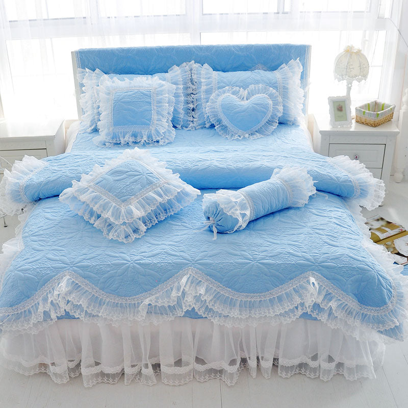 4 Piece Lace Flower Bed Sheet Set