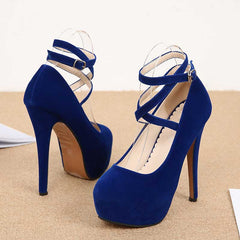 Fashion Cross Strap Heels Shoes