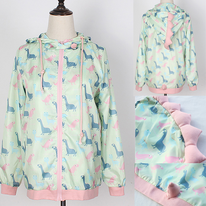 Kawaii Dinosaur Hoodie Jacket