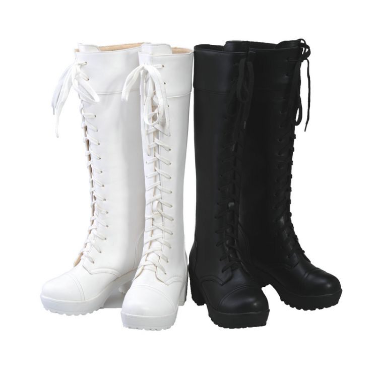 Black/white Lace Boots