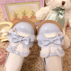 Cute Rabbit Bow Warm Shoes