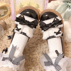 Cute Rabbit Bow Warm Shoes