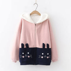 Cute Cat Hoodie Rabbit Coat