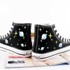 Harajuku Graffiti Galaxy Canvas Shoes