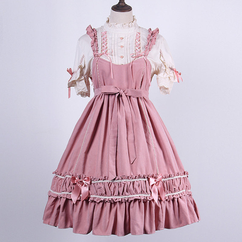 Jk Lolita Bow Shirt Dress