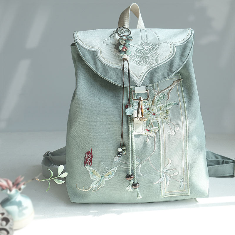 Floral Embroidered Backpack