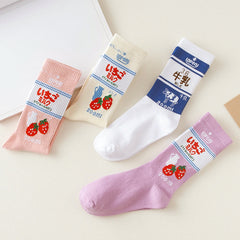 Cute Strawberry Milk Socks