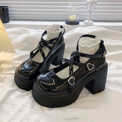 Black Round Toe Platform Shoes