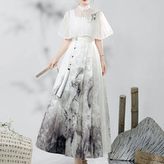 Bamboo Leaf Ink Hanfu Dress