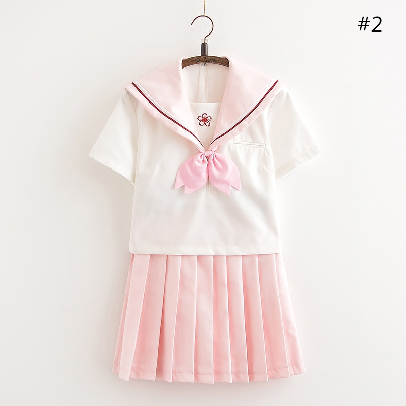 Pink JK Uniform Students Skirts Set