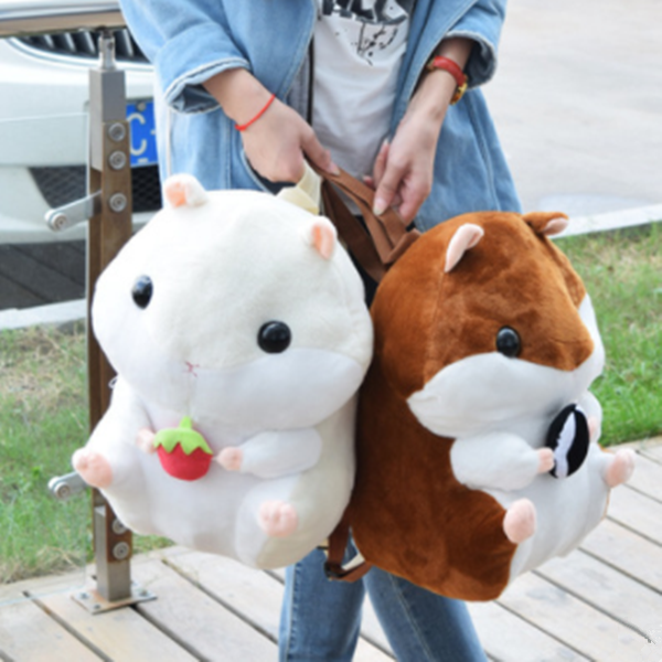 Cartoon Hamster Plush Backpacks