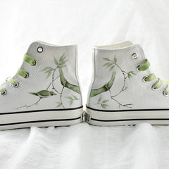 Bamboo Bird Hand Painted Shoes