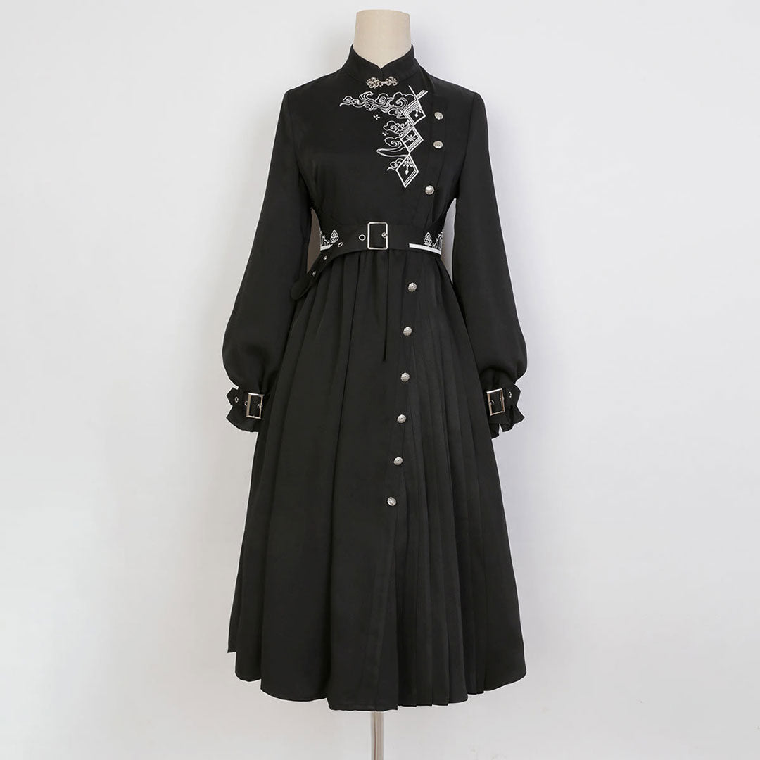 Black Cloud Embroidered Dress