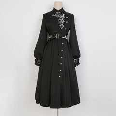 Black Cloud Embroidered Dress