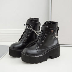 Black Heel Platform Boots